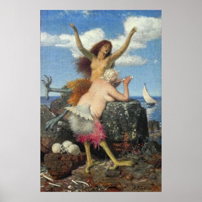 Poster Sirens por Arnold Böcklin (Frente)