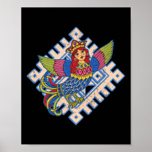 Poster Sirin Mitológico Eslavo Pagão Nórdico Antigo K