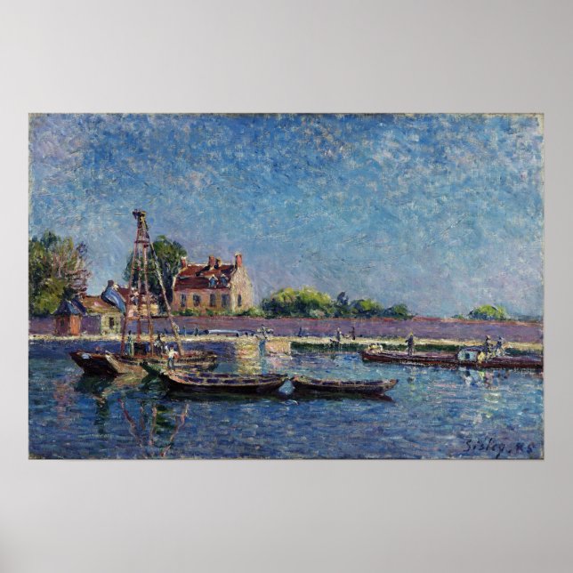 Poster Sisley - A Eclusa de Saint-Mammes 1885 (Frente)