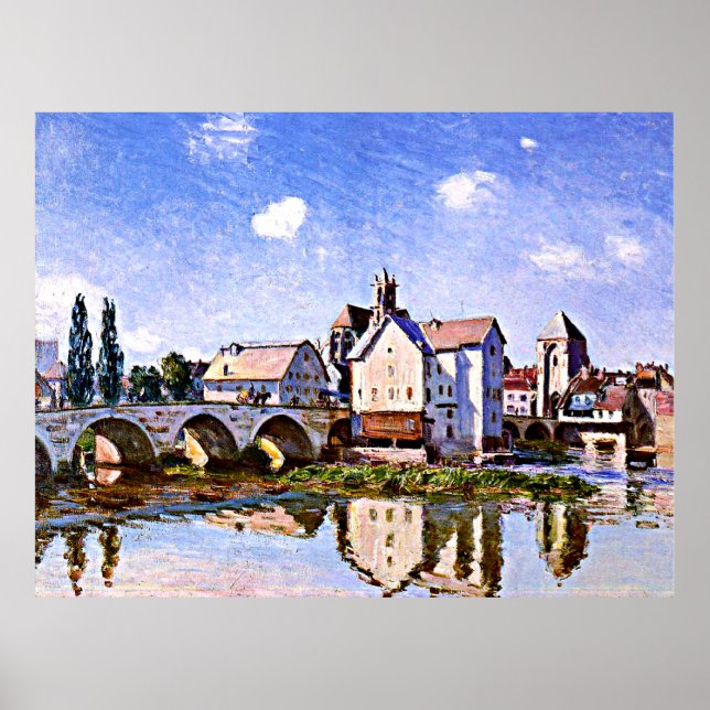 Poster Sisley - A Ponte Moret à Luz do Sol (Frente)