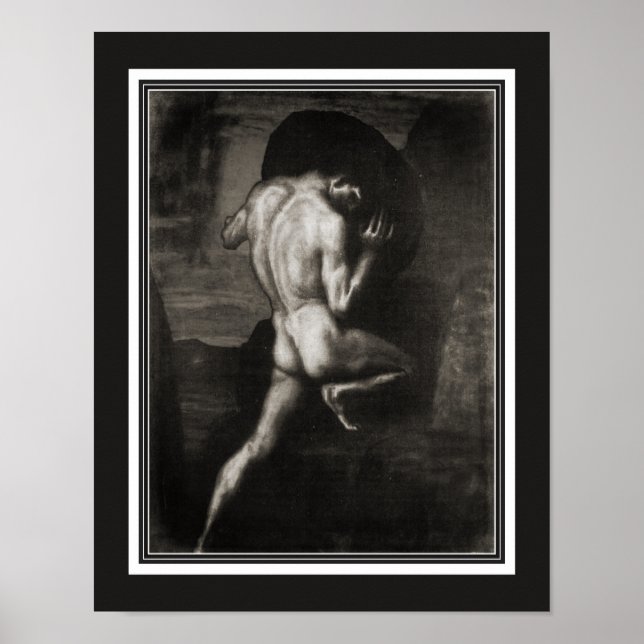 Poster "Sisphyus" Art Nouveau de Franz Von Stuck (Frente)
