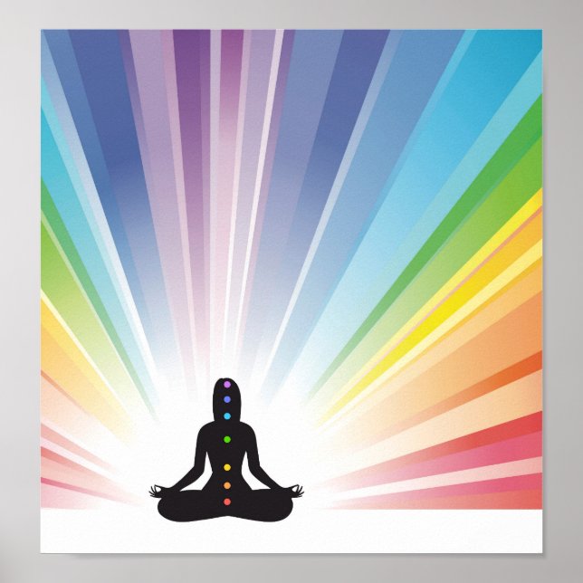 Póster sistema chakra yoga yogi zen aura ohm energia (Frente)