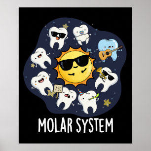 Poster Sistema Molar Engraçado Trocadilho de Astronomia O