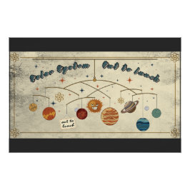 Póster Sistema Solar Fora Para Almoço Design Espacial Ret