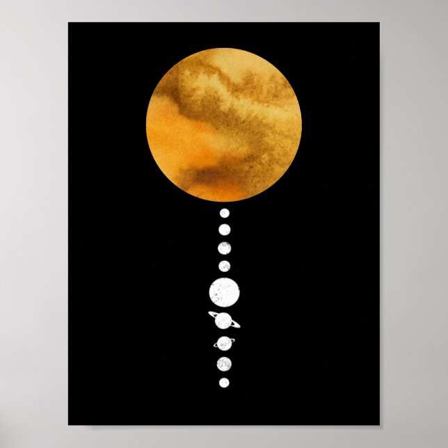 Poster Sistema solar mínimo (Frente)