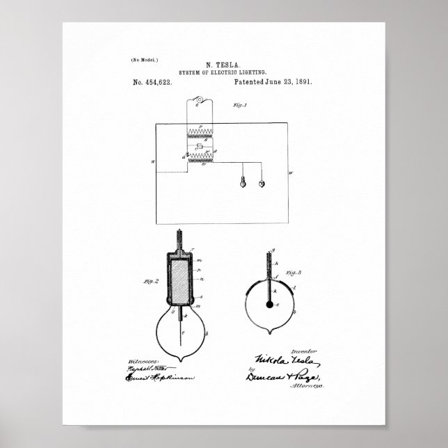 Poster Sistema Tesla De Iluminação Elétrica (Frente)