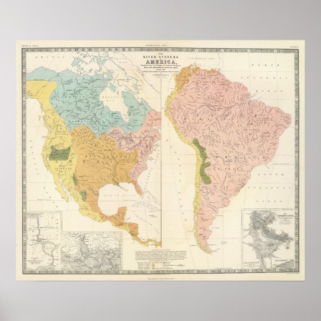 Póster Sistemas fluviais da América (Frente)