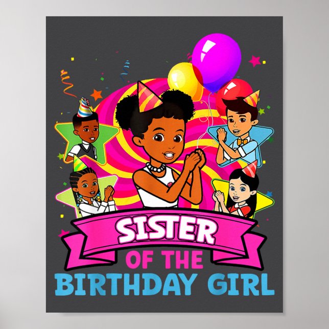 Poster Sister Of Birthday Girl Gracie Nk Doll Family Deco (Frente)