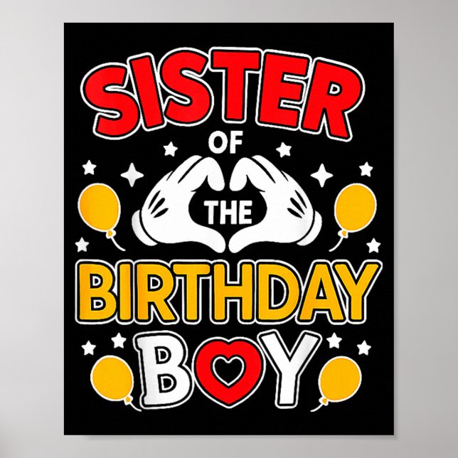 Poster Sister Of The Birthday Boy Family Matching Dad Mom (Frente)