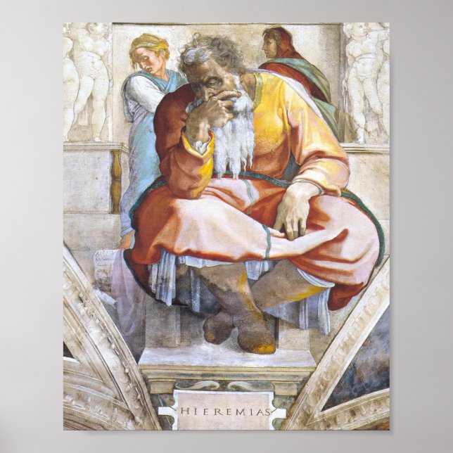 Poster Sistine Chapel Ceiling Jeremiah Por Michelangeo (Frente)