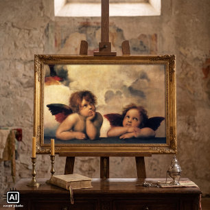 Póster Sistine Madonna Angels por Raphael Sanzio
