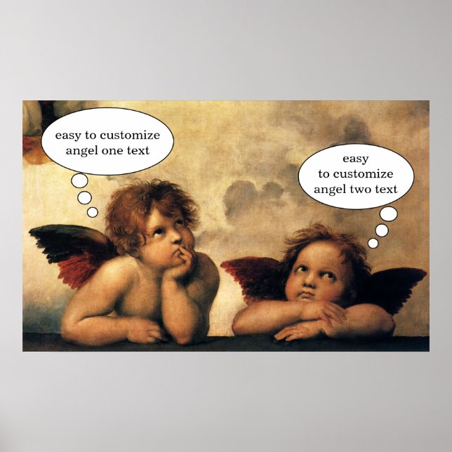 Póster Sistine Madonna Angels por Raphael Sanzio (Frente)