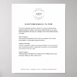 Poster Site de texto do logotipo da empresa simples Perso