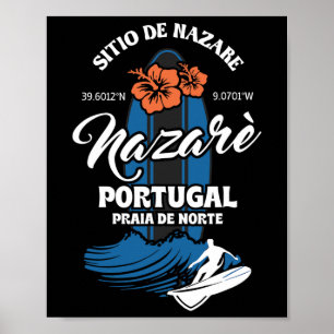 Poster Sítio De Nazaré Portugal Praia Surfing Lembrança S