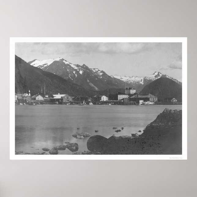 Póster Sitka Harbor Alaska 1908 (Frente)