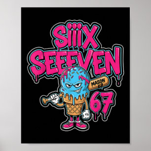 Poster Six Seven 67 Bysebyll Jogador Sorvete Drip Meme L