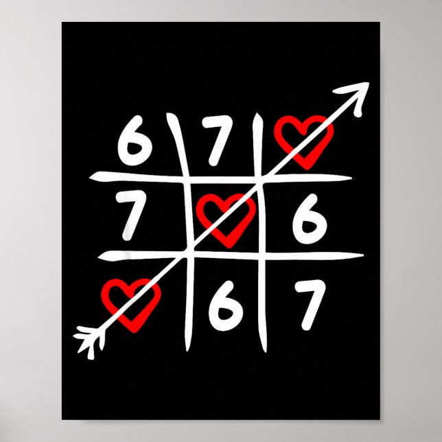Poster Six Seven 67 Meme 6 7 Valentines Day Heart Men Wom (Frente)