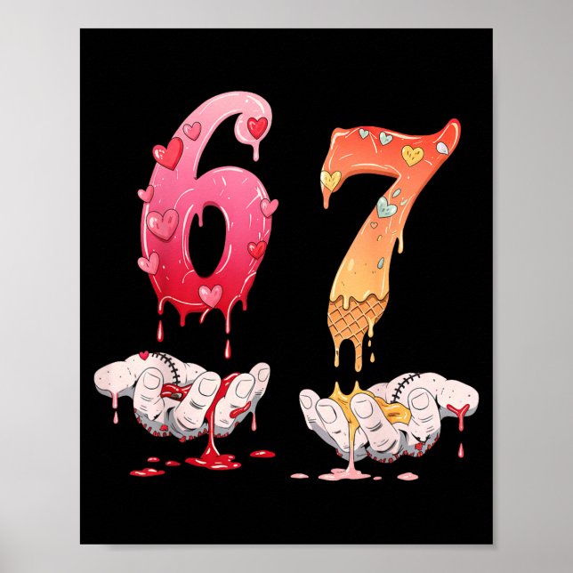 Poster Six Seven 6 7 67 Funny Matching Valentines Day Cou (Frente)