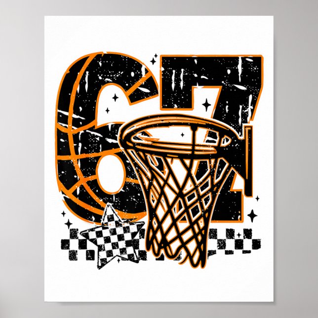 Poster Six Seven Basketball, Funny 67 Basketball, Retro G (Frente)