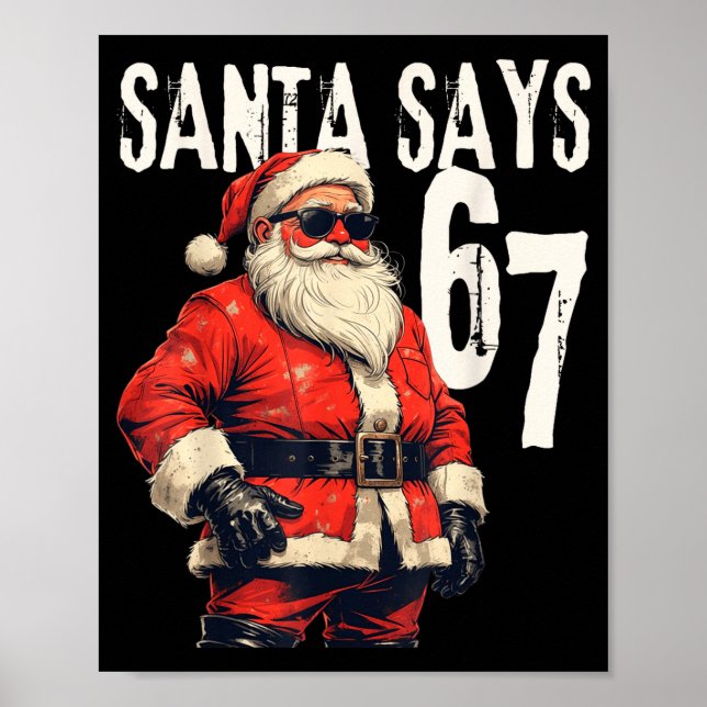 Poster Six Seven Christmas Meme 67 Funny  (Frente)