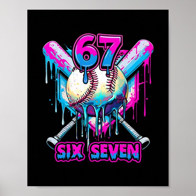 Poster Six Seven Ice Cream Drip Gen Alpha Slang 6 7 Trend (Frente)