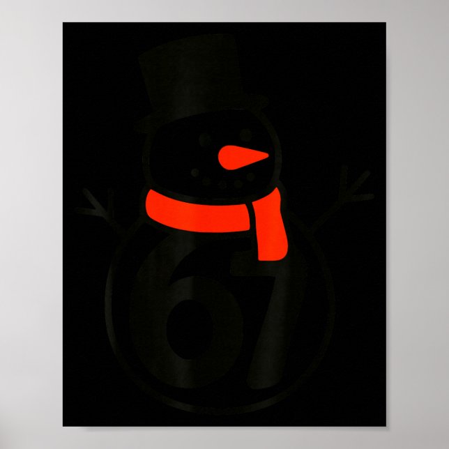 Poster Six Seven Kids 67 Boys Girls 6 7 Christmas Snowman (Frente)