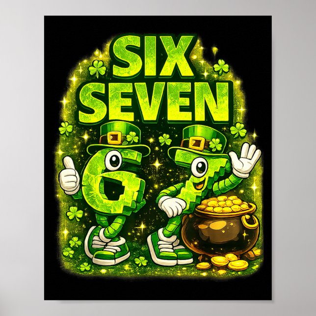 Poster Six seven lucky shamrock 67 st patricks day boy (Frente)