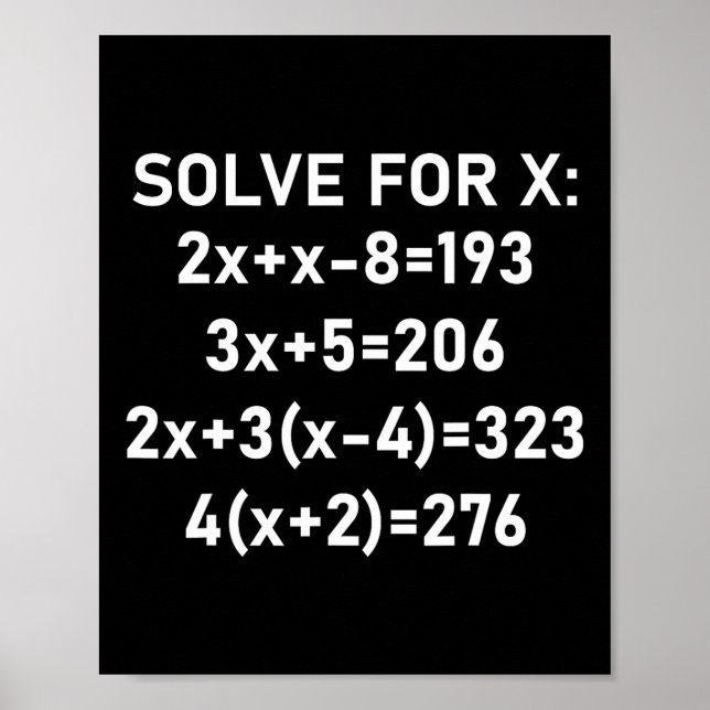 Poster Six Seven Meme Math Algebra Pun Solve For X 67 Bra (Frente)