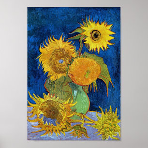 Poster Six Sunflowers, Van Gogh