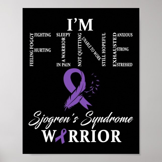 Poster Sjogren's Syndrome Warrior I'm Fine Down Syndrome (Frente)