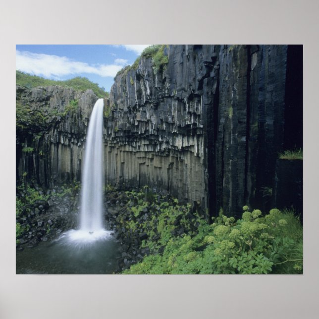 Póster Skaftafall National Park, Svartifoss Waterfall, (Frente)