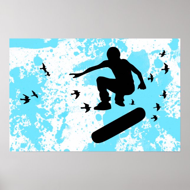 Poster skate com aves (Frente)