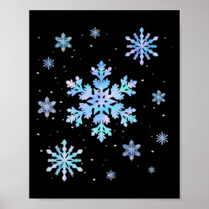 Poster Skate de gelo Snowflake Winter Sports Ski Snowboar