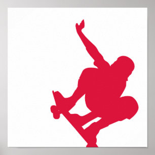 Póster Skate do vermelho carmesim