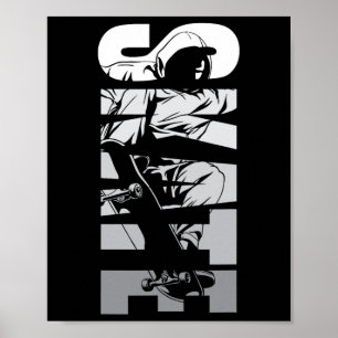 Poster Skate Patinador Skateboard Retro Anos 90