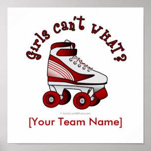 Póster Skate Roller Derby - Vermelho