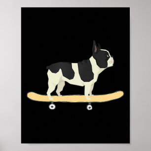 Poster Skateboard French Bulldog Puppy Gift
