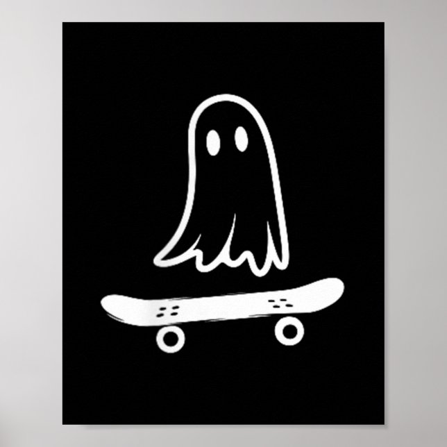 Poster Skateboard Ghost Pocket Halloween Costume Men Wome (Frente)