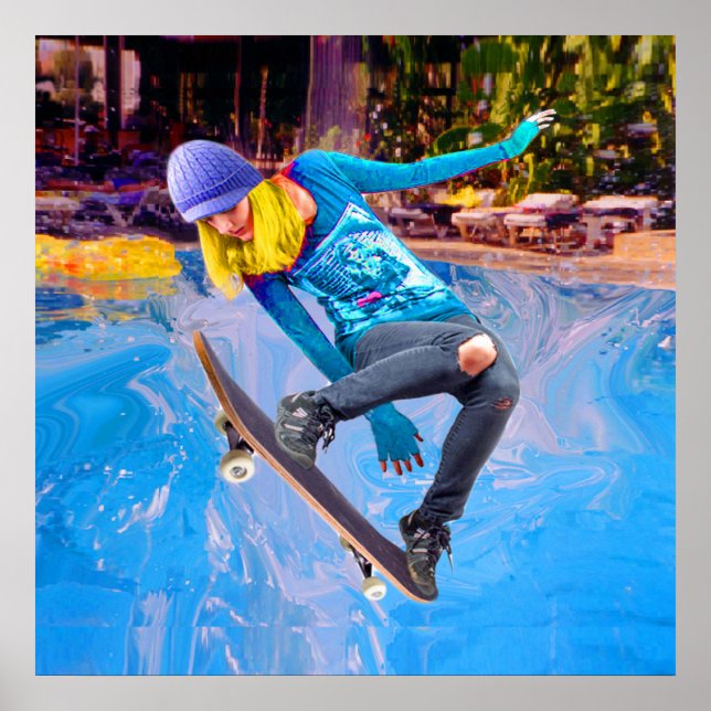 Poster Skateboard on Water (Frente)