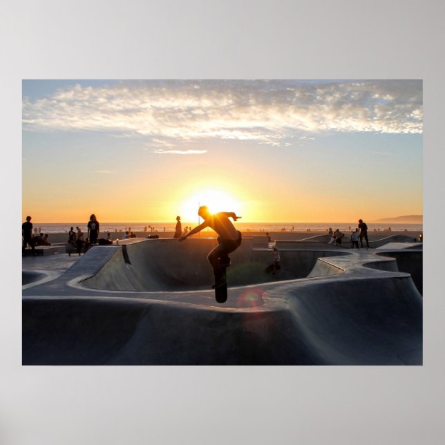 Poster Skateboard Park Sunset Skateboard Cali (Frente)