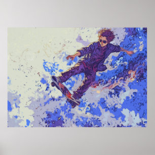 Poster Skateboarder de Voo Alto - Trickster de Skate