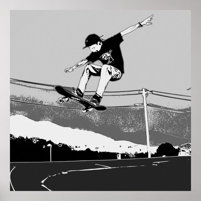 Poster Skateboarder Getting Air - Skateboarder Design (Frente)