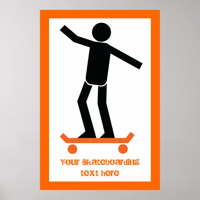 Poster Skateboarder no skate personalizado (Frente)