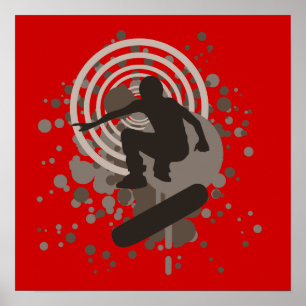 Póster skateboarding da fidelidade: bolhas: