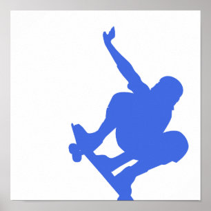 Póster Skateboarding dos azuis marinhos