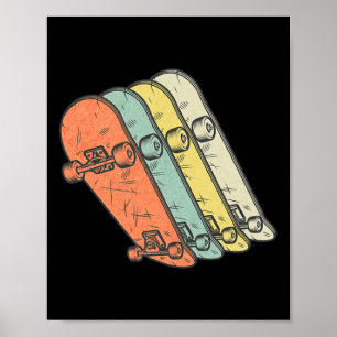 Poster Skateboarding - Skateboarder Vintage Retro Skatebo