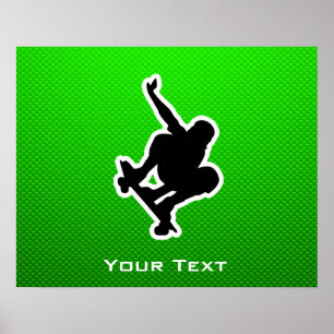 Poster Skateboarding verde