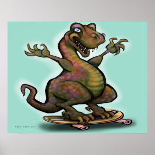 Póster Skater Saurus Rex