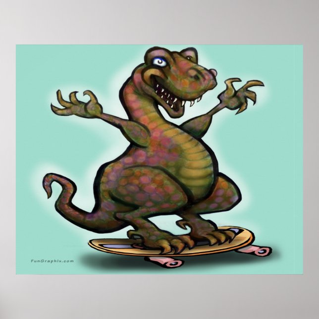 Póster Skater Saurus Rex (Frente)