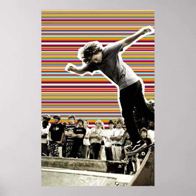 Poster Skater Stripes Skateboard (Frente)